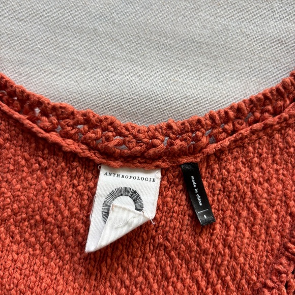 Anthropologie, Akemi + Kin Fringed Sweater Tank, Rust, Knit Top, S | Boho - Picture 3 of 7